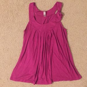 LUSH brand Gathered Fuchsia Tank